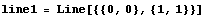 line1 = Line[{{0, 0}, {1, 1}}]