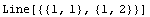 Line[{{1, 1}, {1, 2}}]